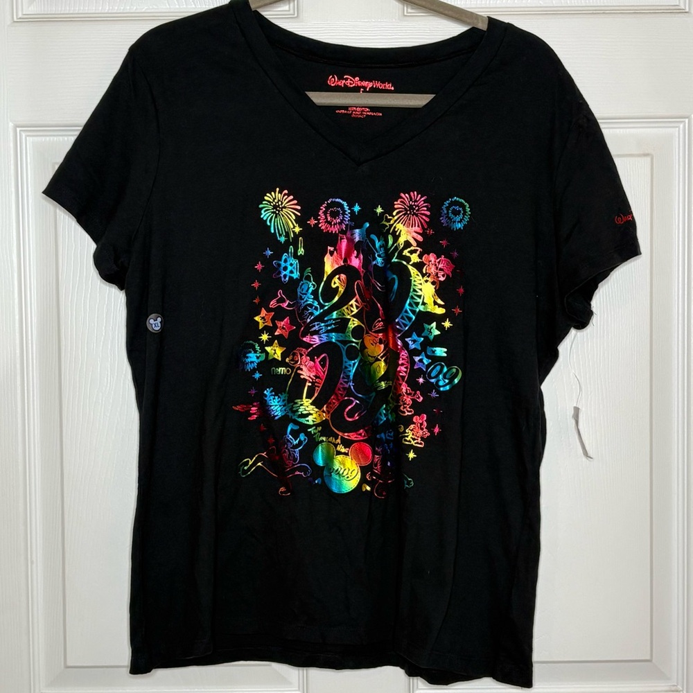 Disney Graphic tshirt XL 50th Anniversary of Disney World Colorful Metallic